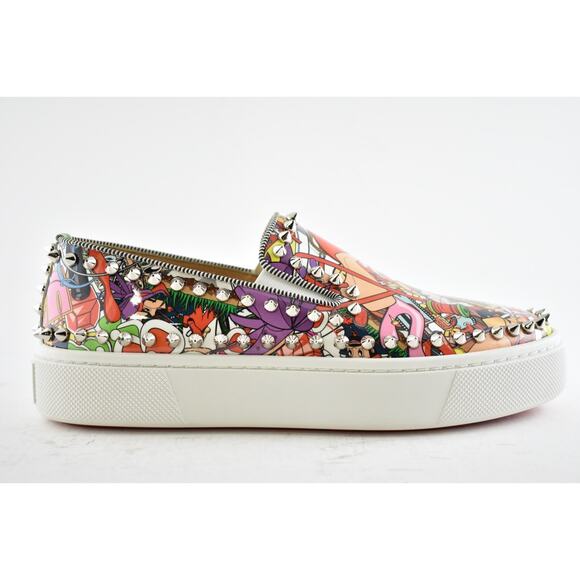 Christian Louboutin Super Pik Boat Flat Patent Loubi Low Top Slip On Sneaker 36 - Picture 2 of 12